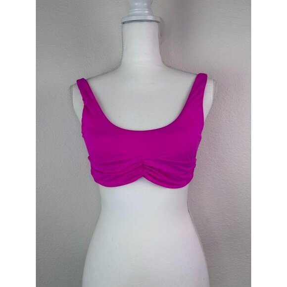 Beach Riot swim women's XS hit pink bikini swim top tie back unlined wireless - Picture 2 of 5